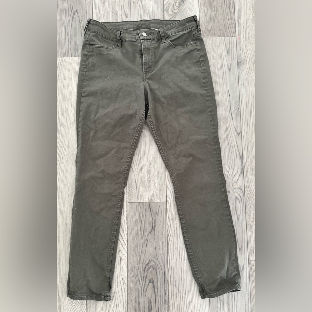 H&M Olive Green Slim Fit Pants